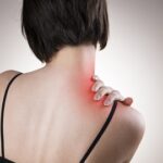 Female shoulder fibromyalgia pain