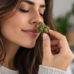 mulheres que sentem o aroma dos terpenos da flor de CBD