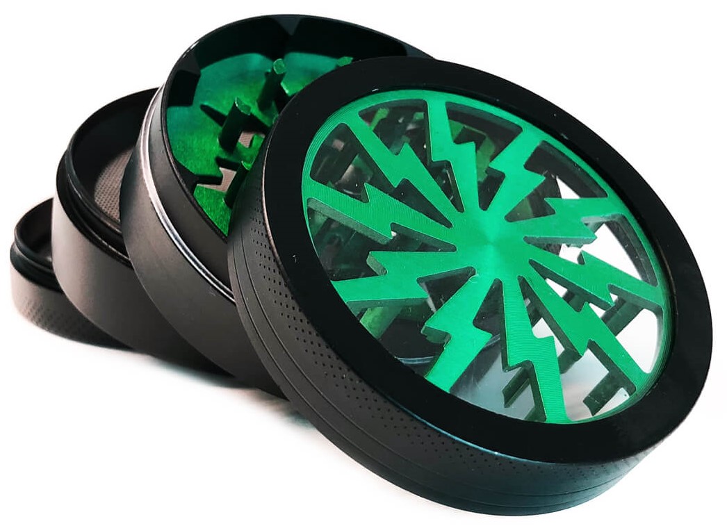 Grinder 4 Parties Apollo En Aluminium 63 Mm - Broyeur Pour Herbes Et épices, Avec Compartiment à Pollen