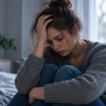 Une femme souffrant d'anxiété