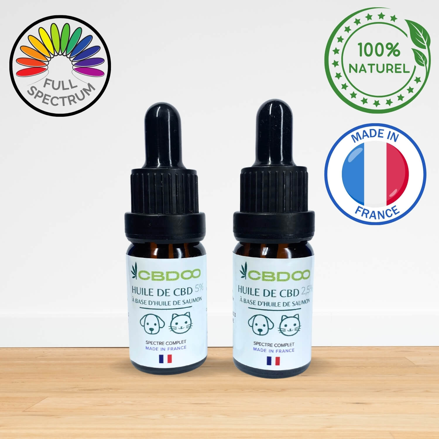 Huile de CBD pour animaux - Chien et Chat - Gout Saumon - CBDOO