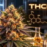 Fleur de THC-B dans un laboratoire
