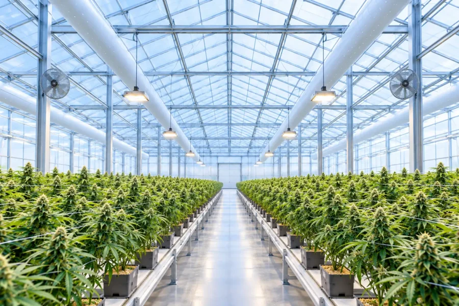 H2CBD-Pflanze im Gewächshaus