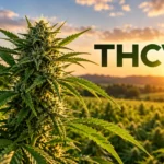 Une plante de chanvre THCV poussant en terre