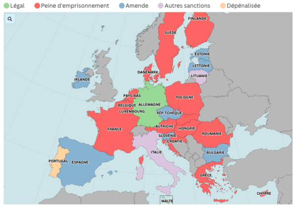 Mapa da legislação europeia para o delta 9 thc