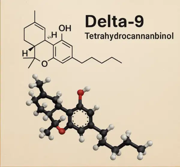 Estructura molecular del Delta 9 THC