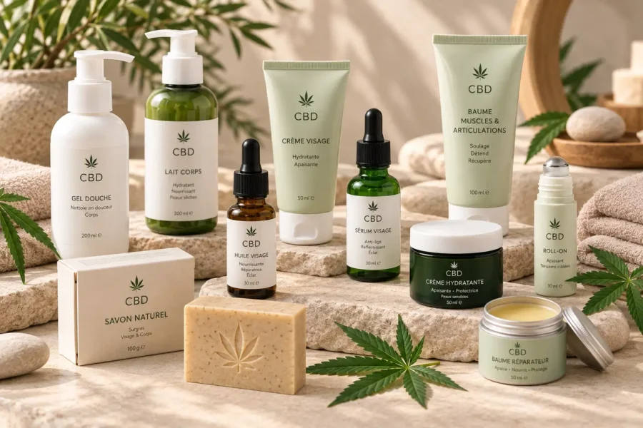 CBD cosmetic product range