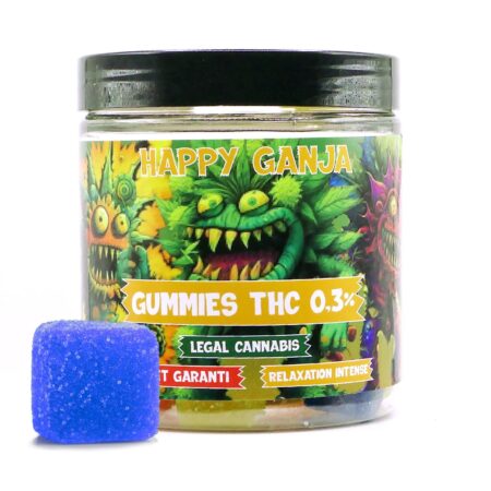 HAPPY GANJA - CARAMELLE GOMMOSE STRONG THC 0,3% (VASETTA DA 25) - 250 MG